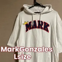 253 MarkGonzales パーカー メンズ ホワイト 半袖 フーディ