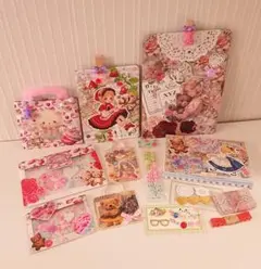 平袋 おすそ分け見開きファイル コラージュ素材シール 女の子くま シャカシャカ袋