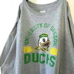 ボックスシート DUCKS オレゴン大学 Tシャツ 3XL グレー古着