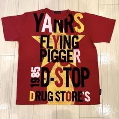ドラッグストアーズ 赤 グラフィックTシャツ 半袖 サイズF