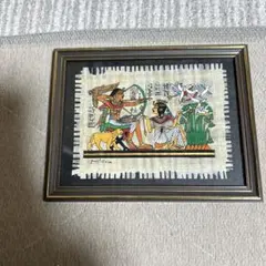 エジプト絵画額　パピルス紙
