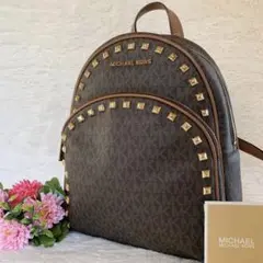 人気☆マイケルコース リュック バックパック ブラウン レザー MK ロゴ 総柄