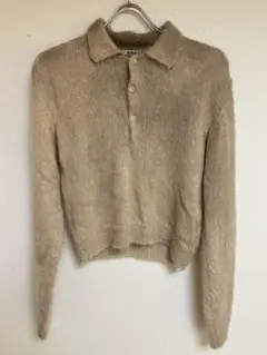 AURALEE MOHAIR KNIT SHORT POLO