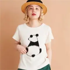 プープレ★パンダモチーフプリントTシャツpeupres