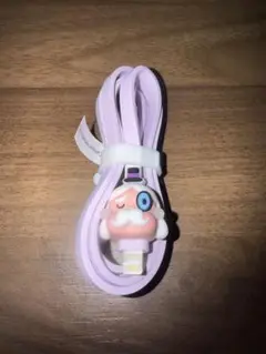 紫色 ライトニング充電ケーブル キャラクター付き
