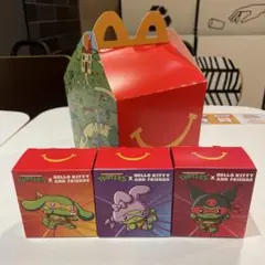 ハローキティ x ニンジャタートルズ 3個セット&ハッピーセットボックス付き