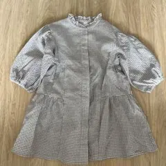 apres les cours グレーチェック フリル襟 チュニック