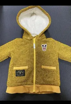 ディズニー　ミッキーマウス　モコモコ裏地 フード付きジャケット 90cm
