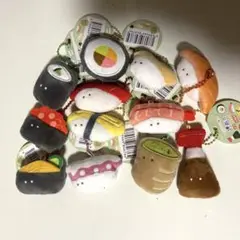 ★つぶらな瞳のお寿司 ぷちマスコット ぬいぐるみ キーホルダー 12種 コンプ