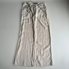 (古着)00s calvin klein バギーフレアリネンパンツ 極太ワイド