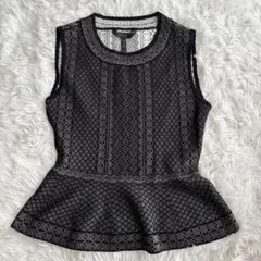 Bcbgmaxazria Jaylenne Knit ジャガード　ぺプラム　S