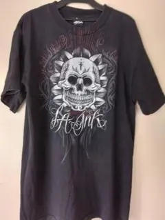 LA INK Tシャツ Mサイズ 黒 スカルドクロ　アメカジ　古着