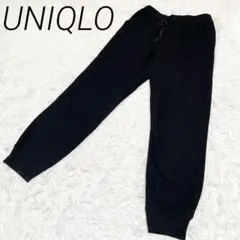 UNIQLO 黒 ジョガーパンツ ウエストドローストリング付き　M 裏ボア　冬