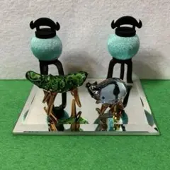 精霊馬と提灯セット２セット　ガラス細工
