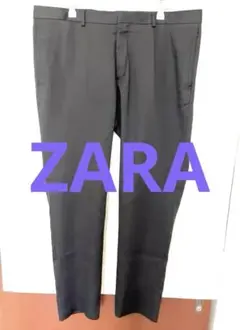 ［パンツ］ZARAコーティングコットンウール ブラックチノパン