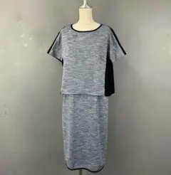美品 日本製 UNTITLED Aラインワンピース ドッキング フォーマル 3