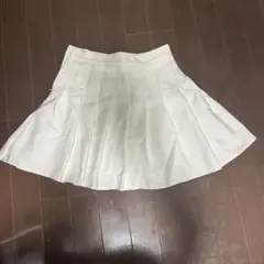 ホワイト プリーツミニスカート