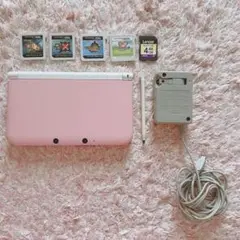 ニンテンドー3DS LL 本体 ピンクホワイト ソフト SDHC セット売り