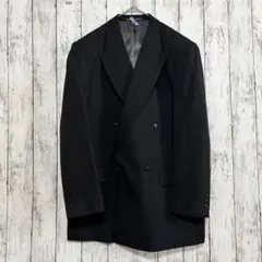 ダブルブレスト　ジャケット　ストライプ　黒　L