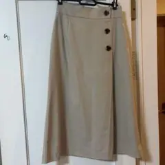 ベージュ フレアスカート 38 M