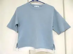 半袖Ｔシャツ　Tシャツ　140㎝　新品未使用　やや伸縮性あり　無地　サックス系