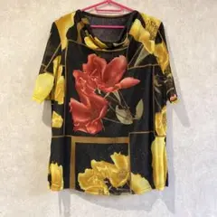 花柄グリッター半袖