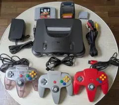 NINTENDO64 本体 コントローラー×3、64GBパック、ソフト1本付き