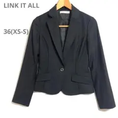 ⭐️美品リンクイットオール(36/S)テーラードジャケット　シングルレーヨン　黒