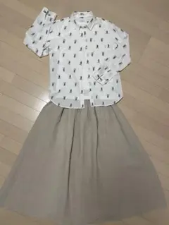 マドモアゼルノンノン　NON NO ジャガード織りブラウス