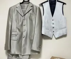 美品　シルバー タキシード 4点セット 結婚式　前撮り　175-180 50L