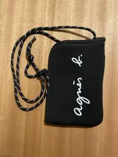 agnès b. ブラック ポーチ