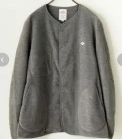美品　DANTON ダントン　フリースノーカラージャケット グレー