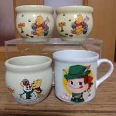タカラブネ　プーさん プリン容器　不二家　ぺこちゃん　カップ
