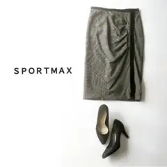 SPORTMAX スポーツマックス【M】ラップ風 タイトスカート モノトーン