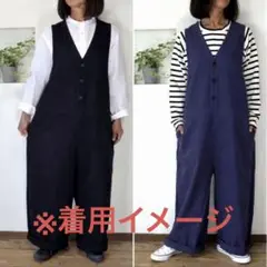さらに値下げ！clip tab ウォッシュリネンサロペット