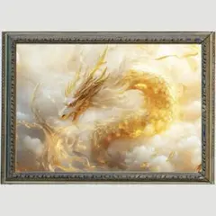 Ｐ1129　白龍　開運風水絵画風・ヒーリングアート