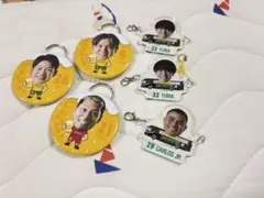 ジェフ千葉 シークレット 栓抜き缶バッジ ジェフバス連結アクリルキーホルダー