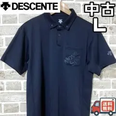 【24時間以内/匿名配送】中古 デサント ムーブスポーツ メンズ ポロシャツ L