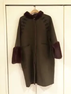 パメオポーズ マンダリンコクーンコート カーキ