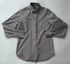 BEAMS F ボタンダウンチェックシャツ 38/15 ブラウン