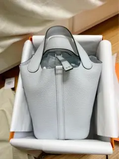 新品エルメス HERMESピコタンロックPM シルバー金具 U刻ブルーペール