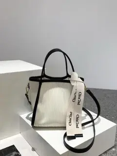 文字テープデコレーション コントラストバインディング スクエアバッグ