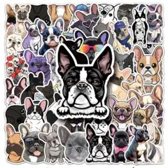 シール ステッカー 50枚 犬 いぬ イヌ 可愛い フレンチブルドッグ