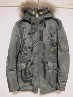 N3Bジャケット ファー付きオリーブグリーンミリタリージャケット