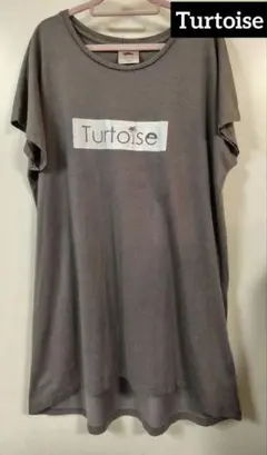 ［レア］タータスTurtoise ブラウングレー 半袖チュニック レディース M