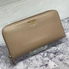 64 美品 PRADA プラダ ヴィッテロダイノ ラウンドファスナー 長財布