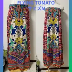 FLYING TOMATO エスニック　マキシスカート ベアトップワンピース　M