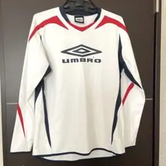 【値下げ！】UMBRO ロングスリーブシャツ ホワイト/レッド/ネイビー　M