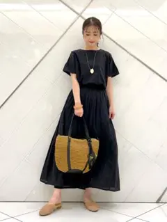URBAN RESEARCH DOORS コットンボイルギャザーワンピース