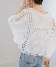 Bab 刺繍レースコンビカーディガン　定価4,950円